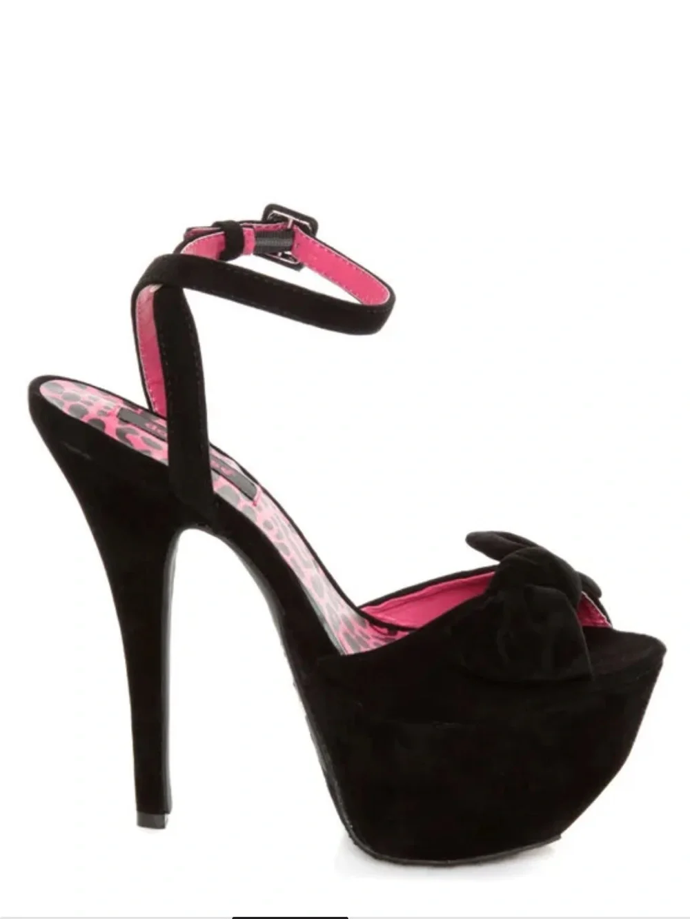 Dollhouse Flaunt Black Peep Toe Platform Pumps Size 8